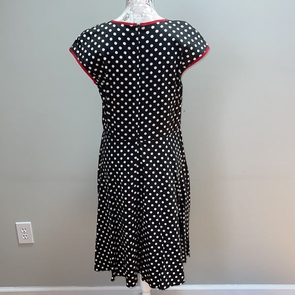 Lady Vintage Black Polkadot Pinkup Dress 20 - Picture 4 of 8